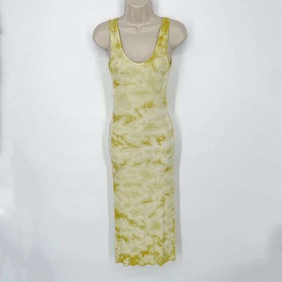 Enza Costa Dresses & Skirts - Enza Costa REVOLVE Tie Dye Tank Dress Bodycon Silhouette NEW Size M Yellow White